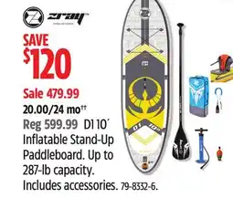 Canadian Tire Zray Inflatable Stand-Up Paddleboard offer
