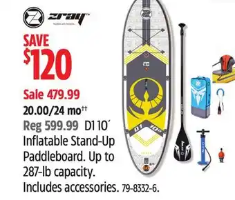 Canadian Tire Zray Inflatable Stand-Up Paddleboard offer