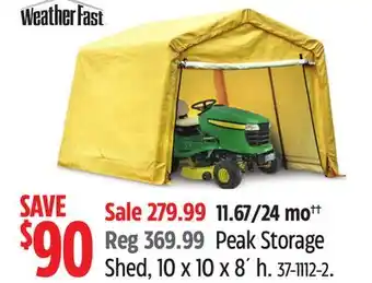 Canadian Tire Weatherfast Peak Storage Shed, 10 x 10 x 8´ h offer