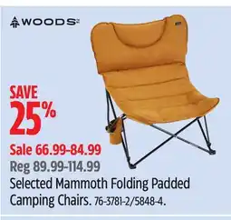 Canadian Tire Selected Woods Mammoth Folding Padded Camping Chairs offer