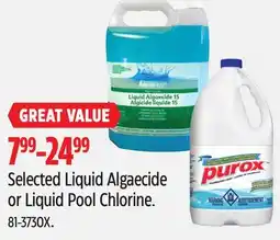 Canadian Tire Selected Liquid Algaecide or Liquid Pool Chlorine offer