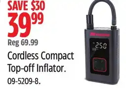 Canadian Tire MotoMaster Cordless Compact Top-off Inflator offer