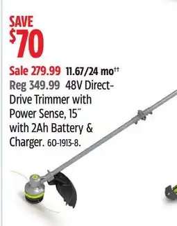 Canadian Tire Direct Drive Trimmer with Power Sense offer