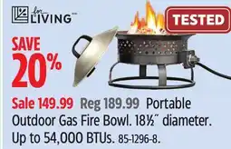 Canadian Tire Portable Outdoor Gas Fire Bowl. 181⁄2˝ diameter offer