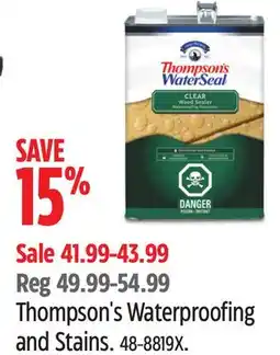 Canadian Tire Thompson's Waterproofing and Stains offer