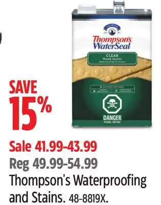 Canadian Tire Thompson's Waterproofing and Stains offer