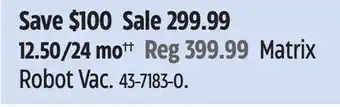 Canadian Tire Matrix Robot Vac offer