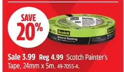 Canadian Tire Scotch Painter's Tape offer