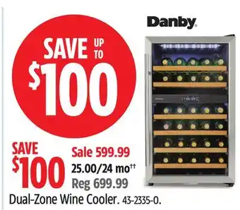 Canadian Tire Danby Dual-Zone Wine Cooler offer