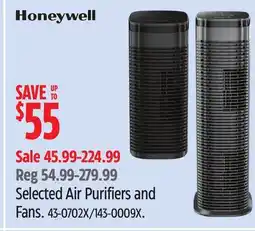 Canadian Tire Honeywell Selected Air Purifiers and Fans offer