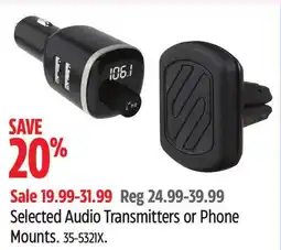 Canadian Tire Scosche Selected Audio Transmitters or Phone Mounts offer