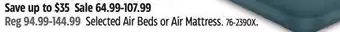Canadian Tire Coleman Selected Air Beds or Air Mattress offer