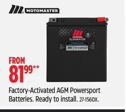 Canadian Tire Factory-Activated AGM Powersport Batteries offer
