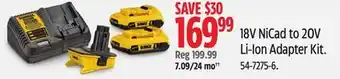 Canadian Tire Dewalt 18V NiCad to 20V Li-Ion Adapter Kit offer