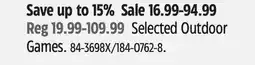 Canadian Tire Selected Outdoor Games offer