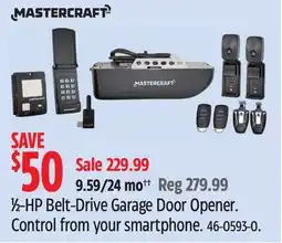 Canadian Tire 1⁄2-HP Belt-Drive Garage Door Opener. Control from your smartphone offer