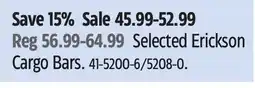 Canadian Tire Selected Erickson Cargo Bars offer