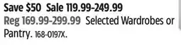 Canadian Tire Sauder Selected Wardrobes or Pantry offer