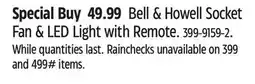 Canadian Tire As Seen On Bell & Howell Socket Fan & Led Light with Remote offer