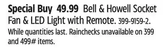 Canadian Tire As Seen On Bell & Howell Socket Fan & Led Light with Remote offer