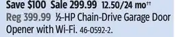 Canadian Tire ⁄2-HP Chain-Drive Garage Door Opener with Wi-Fi offer