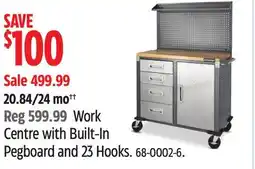 Canadian Tire Centre with Built-In Pegboard and 23 Hooks offer