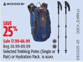 Canadian Tire Selected Trekking Poles (Single or Pair) or Hydration Pack offer