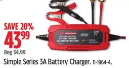Canadian Tire MotoMaster Simple Series 3A Battery Charger offer