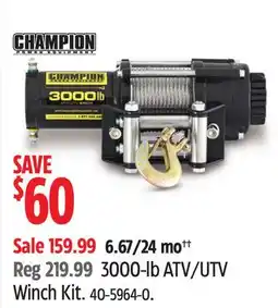 Canadian Tire 3000-lb ATV/UTV Winch Kit offer