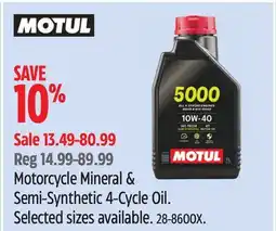 Canadian Tire Motorcycle Mineral & Semi Synthetic 4-Cycle Oil offer