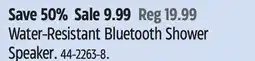 Canadian Tire Water-Resistant Bluetooth Shower Speaker offer