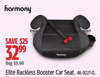Canadian Tire Harmony Elite Backless Booster Car Seat offer