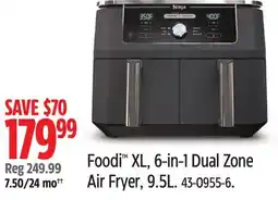 Canadian Tire Ninja Foodi XL, 6-in-1 Dual Zone Air Fryer, 9.5L offer