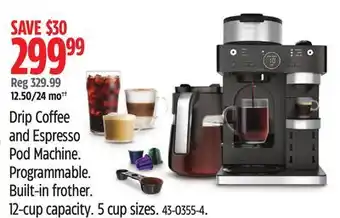 Canadian Tire Drip Coffee and Espresso Pod Machine offer