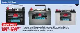 Canadian Tire Starting and Deep-Cycle Batteries. Flooded, AGM and extreme-duty AGM models offer
