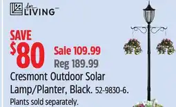 Canadian Tire for LIVING Cresmont Outdoor Solar Lamp/Planter, Black offer