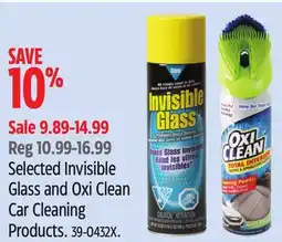 Canadian Tire Selected Invisible Glass and Oxi Clean Car Cleaning Products offer
