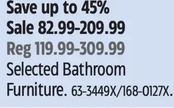 Canadian Tire For Living Selected Bathroom Furniture offer