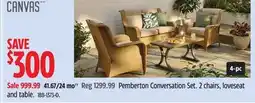 Canadian Tire CANVAS Pemberton Conversation Set. 2 Chairs, loveseat and table offer