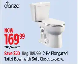 Canadian Tire Danze 2-Pc Elongated Toilet Bowl with Soft Close offer