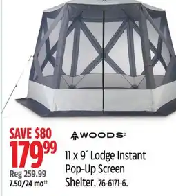 Canadian Tire 11 x 9´ Lodge Instant Pop-Up Screen Shelter offer
