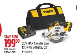 Canadian Tire Dewalt 20V MAX Circular Saw Kit with E-Brake, 61⁄2˝ offer