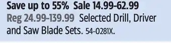 Canadian Tire Selected Drill, Driver and Saw Blade Sets offer