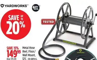 Canadian Tire Yardworks Metal Hose Reel, Floor/ Wall Mount, 125´ offer