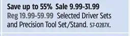Canadian Tire Selected Driver Sets and Precision Tool Set/Stand offer