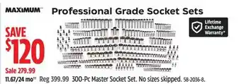 Canadian Tire Maximum 300-Pc Master Socket Set offer