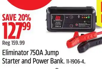 Canadian Tire Motomaster Eliminator 750A Jump Starter and Power Bank offer