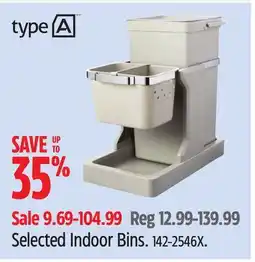 Canadian Tire Type-A Selected Indoor Bins offer