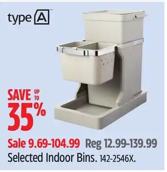 Canadian Tire Type-A Selected Indoor Bins offer