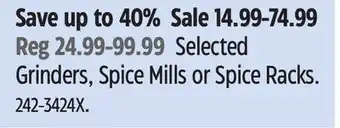 Canadian Tire Grinders, Spice Mills or Spice Racks offer